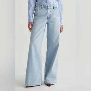 Ag Adriano Goldschmied Stella low slung palazzo Light Blue Flare Jeans